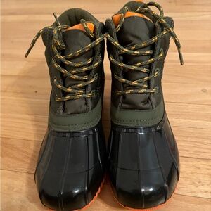 Women's Black and Orange Rain Boots